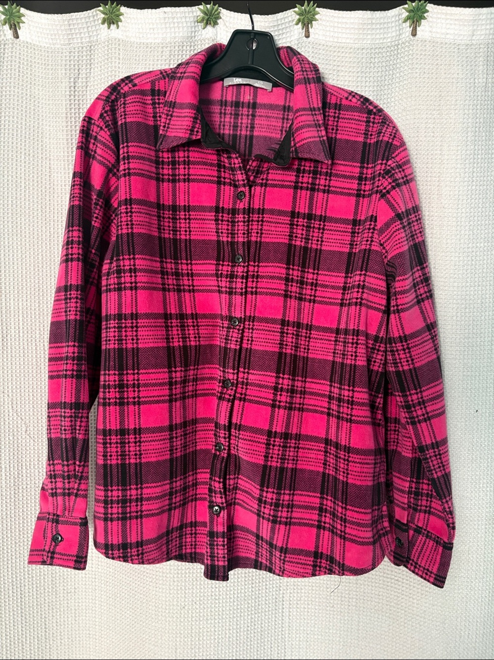 Lee Riders Pink and Black Plaid Flannel Shirt
